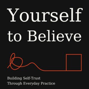 Black cover of Educate Yourself to Believe by Elias Noor, with ivory lettering and a vermilion line.